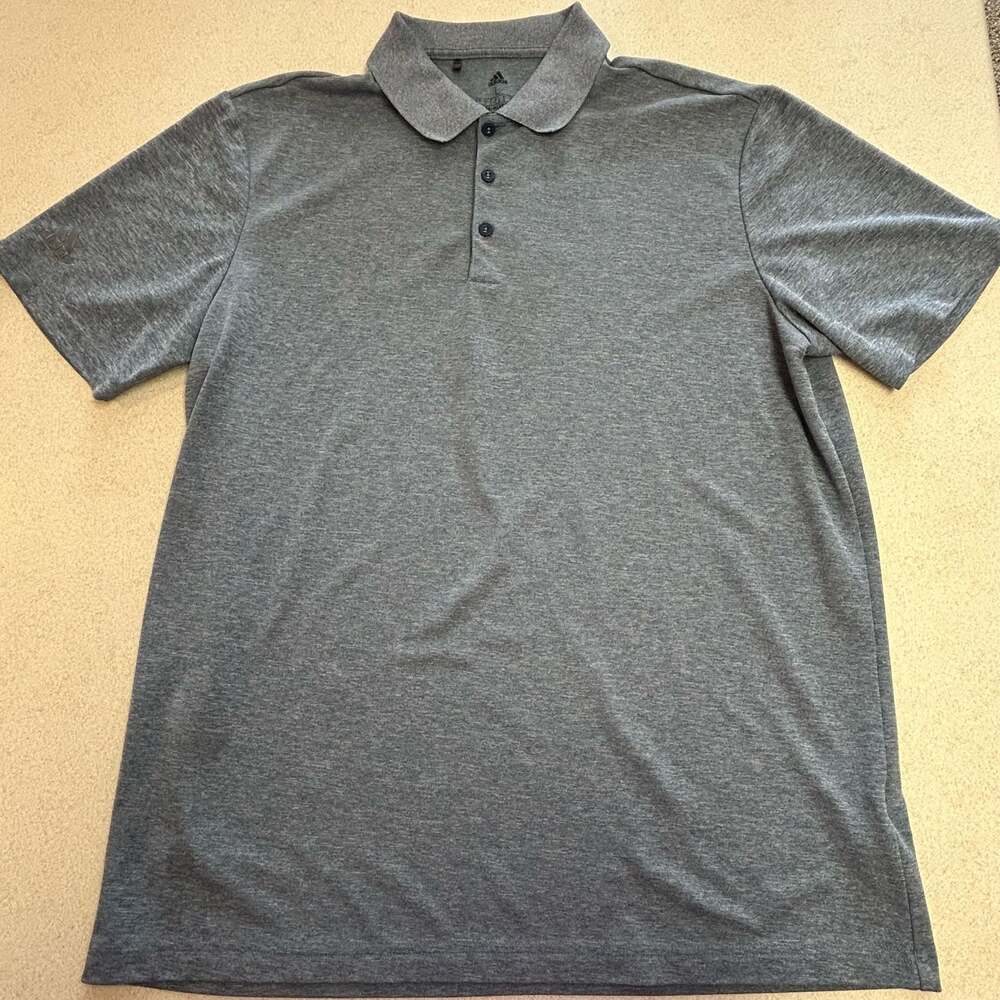 Adidas Primegreen Heathered Gray Polo Shirt Size Large